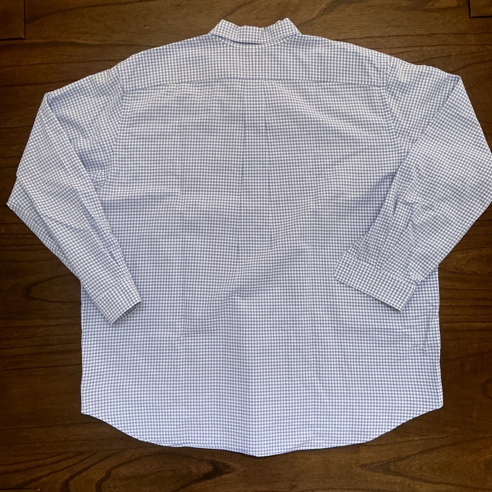 Ralph Lauren Mens 2XB Blue White Gingham Check Cotton Button Down Shirt Long Slv - Picture 2 of 6